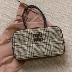 MIU MIU Tartan Check Top Handle Bag