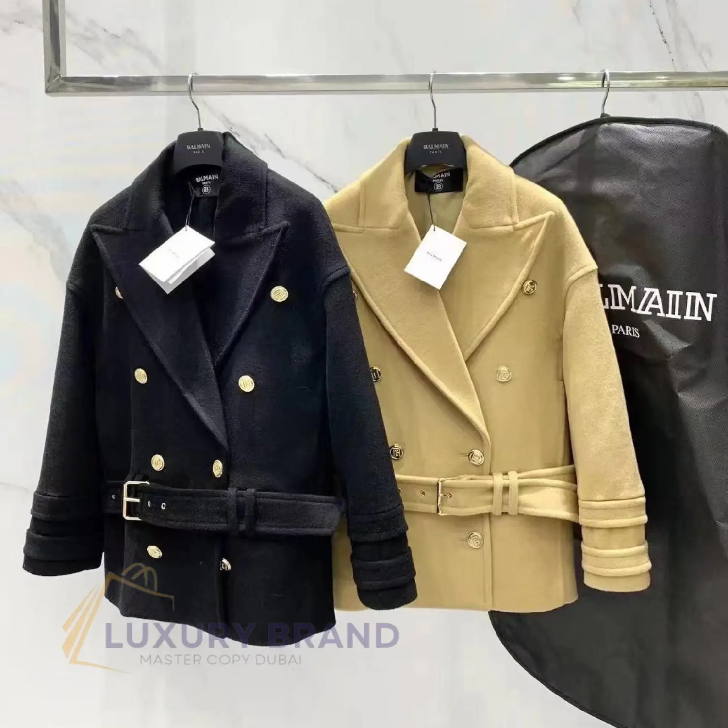 Balmain Cropped Belted Wool Coat Balmain Cropped Belted Wool Coat