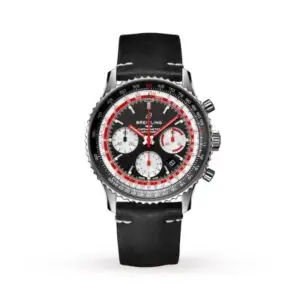 Replica Breitling Navitimer Men Automatic Black Leather Watch AB01211B1B1X2