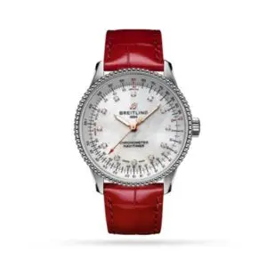 Replica Breitling Navitimer Women Automatic Mother of Pearl Leather Watch A17395211A1P6