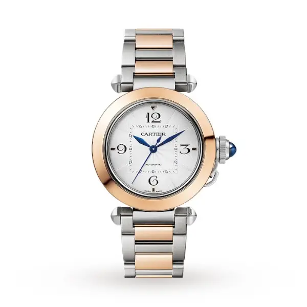 Replica Cartier Pasha de Cartier Women Automatic Silver Stainless Steel & 18ct Rose Gold Watch W2PA0008 Replica Cartier Pasha de Cartier Women Automatic Silver Stainless Steel & 18ct Rose Gold Watch W2PA0008