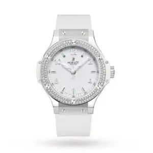 Replica Hublot Big Bang Women Quartz White Rubber Watch 361.SE.2010.RW.1104
