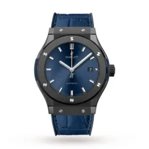 Replica Hublot Classic Fusion Men Automatic Blue Rubber and Alligator Watch 542.CM.7170.LR