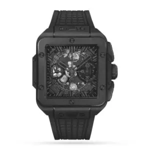 Replica Hublot Square Bang Men Automatic Skeleton Rubber Watch 821.CX.0140.RX