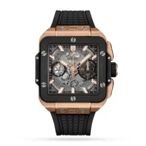 Replica Hublot Square Bang Men Automatic Skeleton Rubber Watch 821.OM.0180.RX