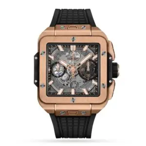 Replica Hublot Square Bang Men Automatic Skeleton Rubber Watch 821.OX.0180.RX