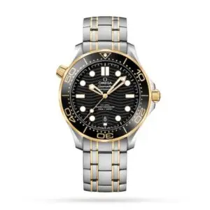 Replica Omega Seamaster Men Automatic Black Gold Plated Watch O21020422001002
