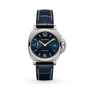 Replica Panerai Luminor Due Men Automatic Blue Alligator Watch PAM00926