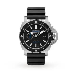 Replica Panerai Submersible Men Automatic Black Rubber Watch PAM01389