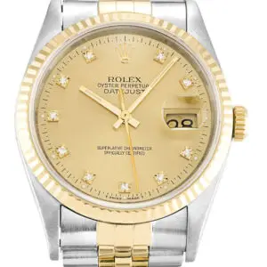 Rolex Datejust Champagne Diamonds Dial 16233 36 mm