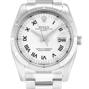 Rolex Oyster Perpetual Date White Dial 115210 34 mm