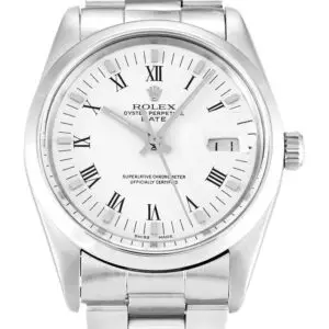 Rolex Oyster Perpetual Date White Dial 15000 34 mm