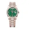 Superclone Rolex Day-Date Green Dial 128345RBR Diamond-set 36 mm