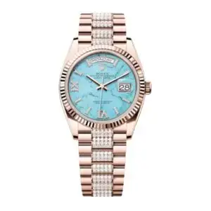 Superclone Rolex Day-Date Turquoise Dial 128235 Diamond-set 36 mm